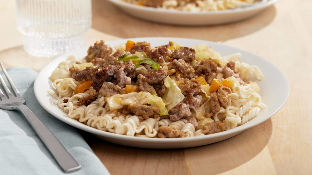 Ground Pork & Cabbage Stir Fry