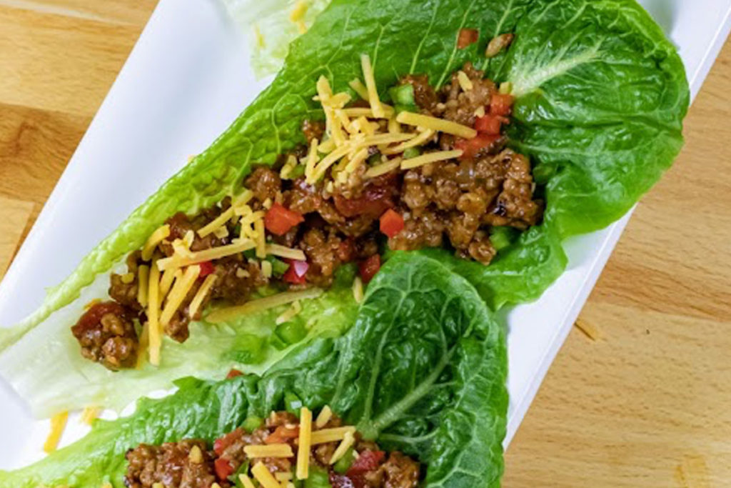 Spicy Garlic Romaine Taco Wraps